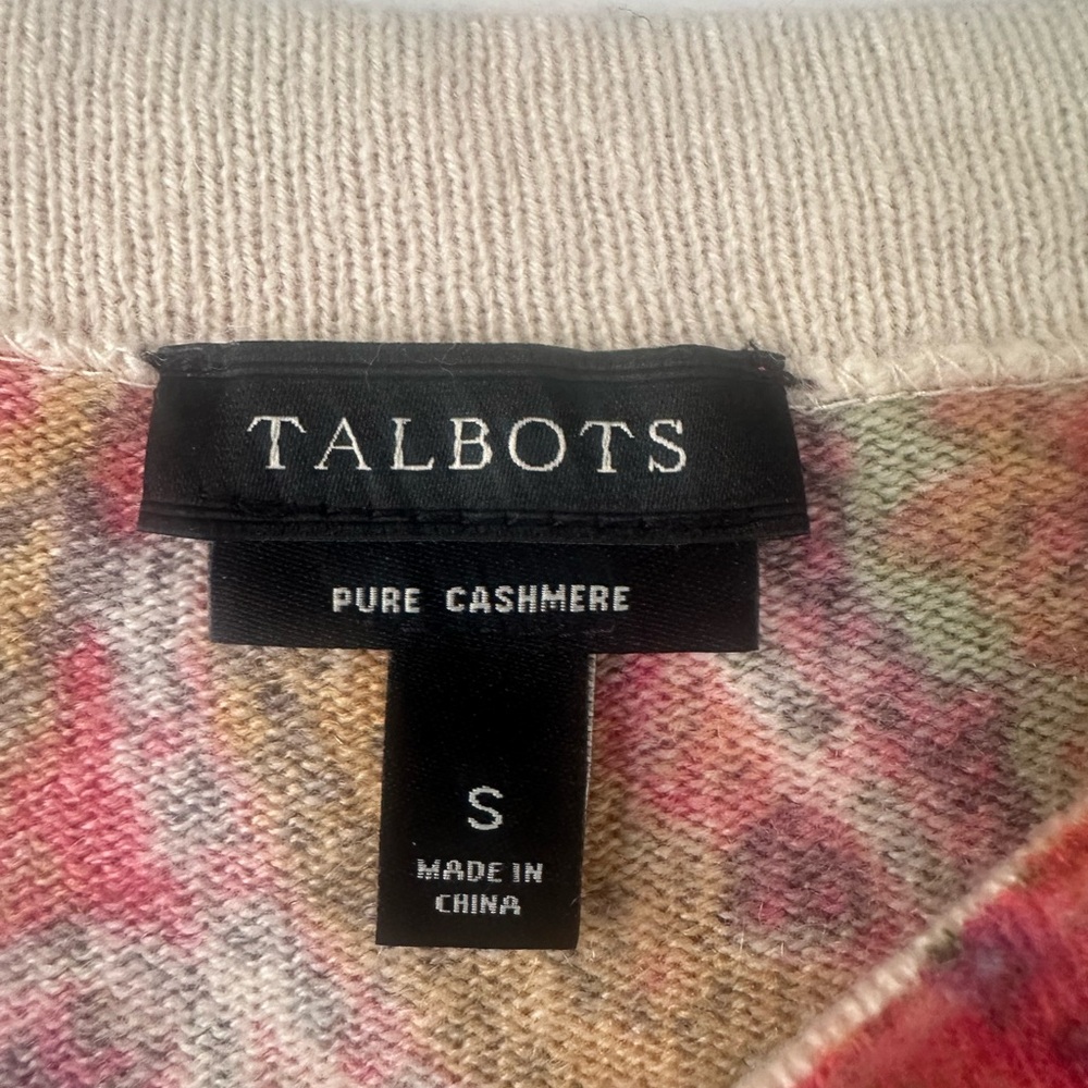 🌺 100% Cashmere Talbots Paisley Sweater, Women's size Small - Picture 5 of 8
